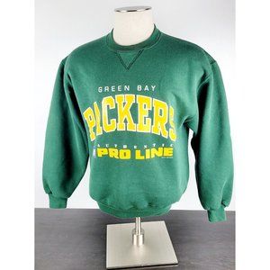 Vintage Green Bay Packers Pro Line NFL Russell Athletic Green Sweatshirt Medium